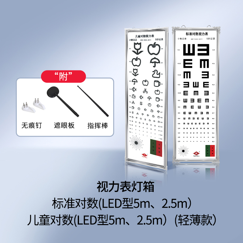 視力表燈箱 標準對數(LED型5m、2.5m）輕薄款